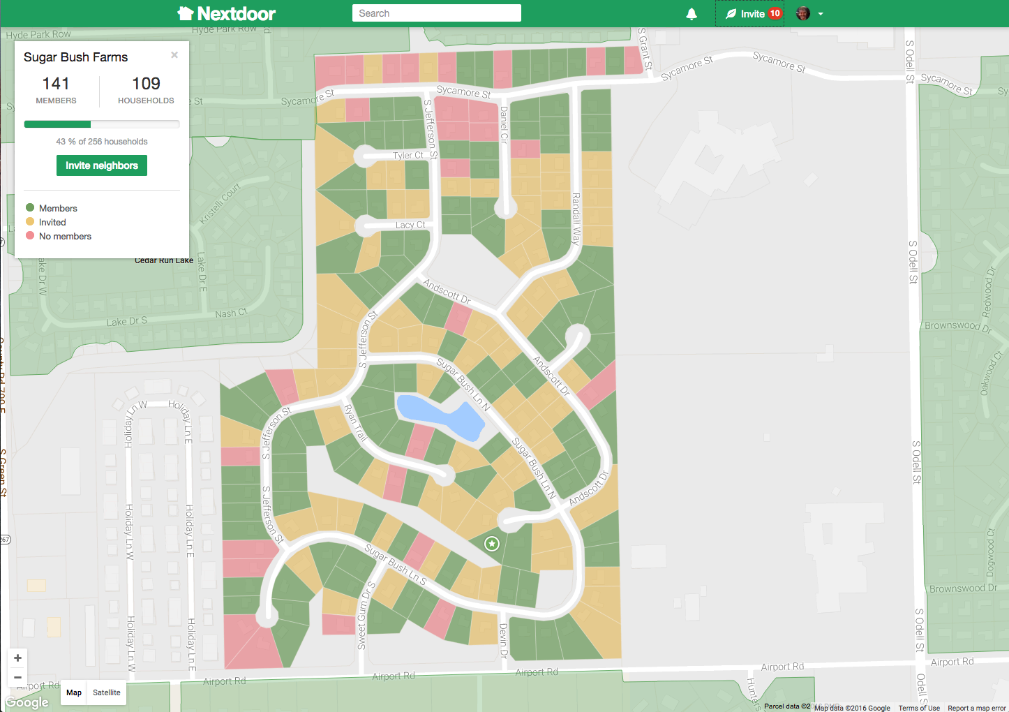 Map of Sugar Bush Farms from Next Door App